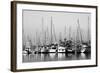 Santa Barbara Boats Mono-John Gusky-Framed Photographic Print