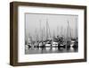 Santa Barbara Boats Mono-John Gusky-Framed Photographic Print
