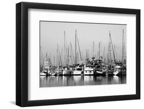 Santa Barbara Boats Mono-John Gusky-Framed Photographic Print