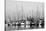 Santa Barbara Boats Mono-John Gusky-Stretched Canvas