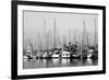 Santa Barbara Boats Mono-John Gusky-Framed Photographic Print