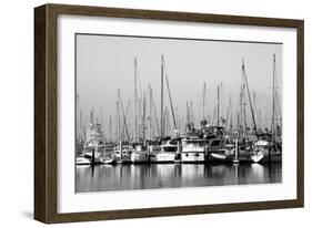 Santa Barbara Boats Mono-John Gusky-Framed Photographic Print