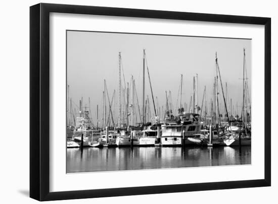 Santa Barbara Boats Mono-John Gusky-Framed Photographic Print