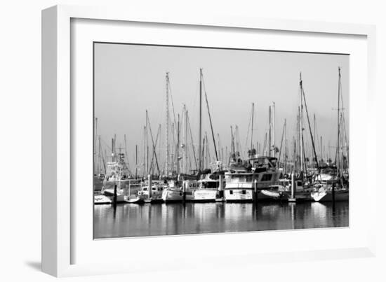 Santa Barbara Boats Mono-John Gusky-Framed Photographic Print