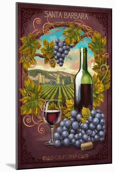 Santa Barbara, Califnornia - Merlot-Lantern Press-Mounted Art Print