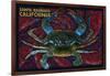 Santa Barbara, California - Blue Crab Mosaic-Lantern Press-Framed Art Print