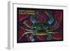 Santa Barbara, California - Blue Crab Mosaic-Lantern Press-Framed Art Print