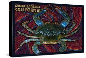 Santa Barbara, California - Blue Crab Mosaic-Lantern Press-Stretched Canvas