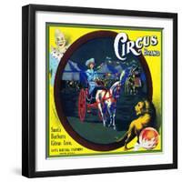 Santa Barbara, California, Circus Brand Citrus Label-Lantern Press-Framed Art Print