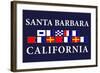 Santa Barbara, California - Nautical Flags-Lantern Press-Framed Art Print