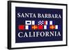 Santa Barbara, California - Nautical Flags-Lantern Press-Framed Art Print