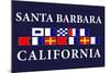 Santa Barbara, California - Nautical Flags-Lantern Press-Mounted Art Print