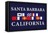 Santa Barbara, California - Nautical Flags-Lantern Press-Framed Stretched Canvas