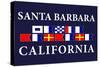 Santa Barbara, California - Nautical Flags-Lantern Press-Stretched Canvas