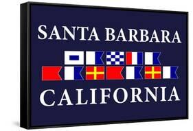 Santa Barbara, California - Nautical Flags-Lantern Press-Framed Stretched Canvas