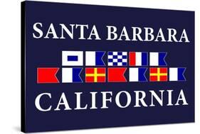 Santa Barbara, California - Nautical Flags-Lantern Press-Stretched Canvas