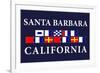 Santa Barbara, California - Nautical Flags-Lantern Press-Framed Art Print