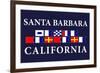 Santa Barbara, California - Nautical Flags-Lantern Press-Framed Art Print