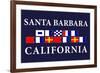 Santa Barbara, California - Nautical Flags-Lantern Press-Framed Art Print