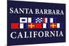 Santa Barbara, California - Nautical Flags-Lantern Press-Mounted Art Print