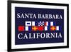 Santa Barbara, California - Nautical Flags-Lantern Press-Framed Premium Giclee Print