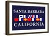 Santa Barbara, California - Nautical Flags-Lantern Press-Framed Art Print