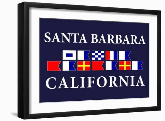 Santa Barbara, California - Nautical Flags-Lantern Press-Framed Art Print