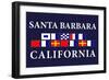 Santa Barbara, California - Nautical Flags-Lantern Press-Framed Art Print