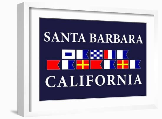 Santa Barbara, California - Nautical Flags-Lantern Press-Framed Art Print