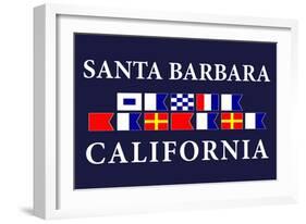 Santa Barbara, California - Nautical Flags-Lantern Press-Framed Art Print