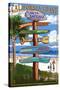 Santa Barbara, California - Sign Destinations-Lantern Press-Stretched Canvas