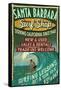 Santa Barbara, California - Surf Shop-Lantern Press-Framed Stretched Canvas
