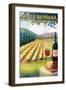 Santa Barbara, California - Wine Country-Lantern Press-Framed Art Print