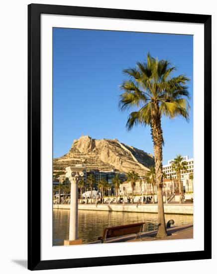 Santa Barbara Castle Seen from the Harbour, Alicante, Valencia Province, Spain, Europe-Guy Thouvenin-Framed Photographic Print