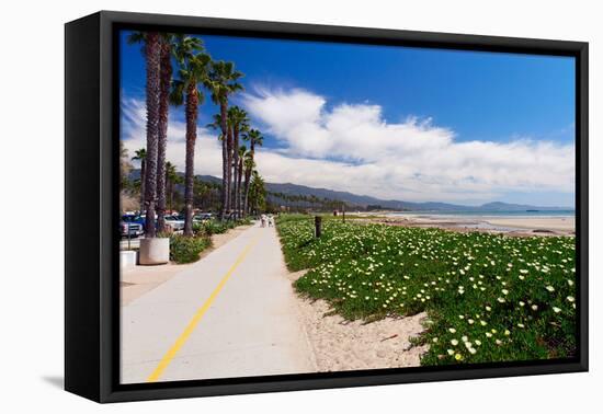 Santa Barbara Coastline, California-George Oze-Framed Stretched Canvas