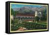 Santa Barbara Mission and Grounds - Santa Barbara, CA-Lantern Press-Framed Stretched Canvas