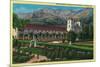 Santa Barbara Mission and Grounds - Santa Barbara, CA-Lantern Press-Mounted Premium Giclee Print