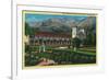 Santa Barbara Mission and Grounds - Santa Barbara, CA-Lantern Press-Framed Art Print