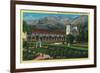 Santa Barbara Mission and Grounds - Santa Barbara, CA-Lantern Press-Framed Art Print