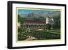 Santa Barbara Mission and Grounds - Santa Barbara, CA-Lantern Press-Framed Art Print