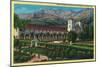 Santa Barbara Mission and Grounds - Santa Barbara, CA-Lantern Press-Mounted Art Print