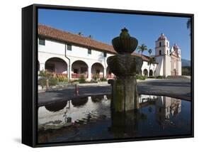 Santa Barbara Mission, Santa Barbara, California, USA-Michael DeFreitas-Framed Stretched Canvas