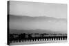 Santa Barbara Pier Mono-John Gusky-Stretched Canvas