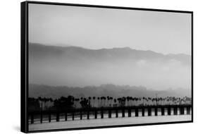 Santa Barbara Pier Mono-John Gusky-Framed Stretched Canvas