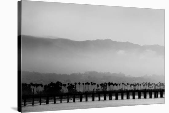 Santa Barbara Pier Mono-John Gusky-Stretched Canvas