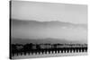 Santa Barbara Pier Mono-John Gusky-Stretched Canvas