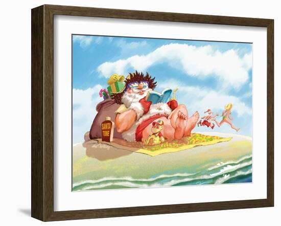 Santa Beach-Nate Owens-Framed Giclee Print