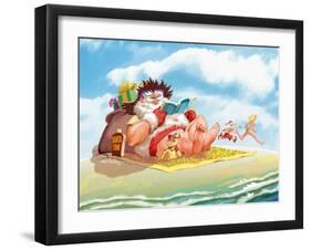 Santa Beach-Nate Owens-Framed Giclee Print