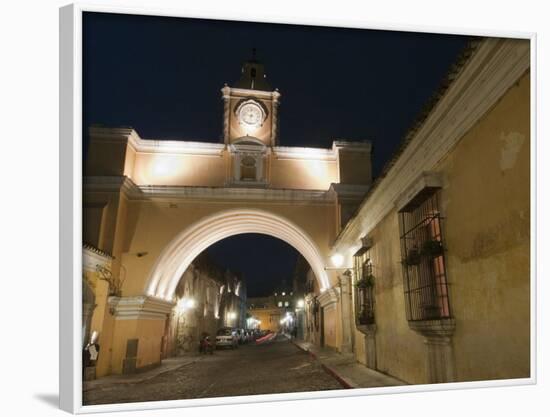 Santa Catalina Arch by Night, Antigua, UNESCO World Heritage Site, Guatemala, Central America-Sergio Pitamitz-Framed Photographic Print