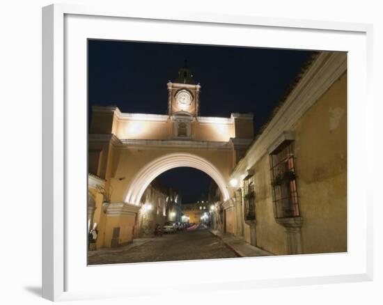 Santa Catalina Arch by Night, Antigua, UNESCO World Heritage Site, Guatemala, Central America-Sergio Pitamitz-Framed Photographic Print